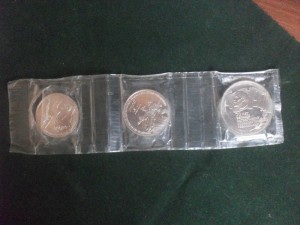 5руб,3руб,70-лет Октября,пруф,в комплекте.1987г.