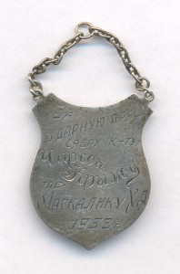 Жетон ударнику Красного креста Крыма: серебро, золото, эмаль