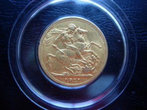 Великобритания 1 Соверен 1911 г Золото.