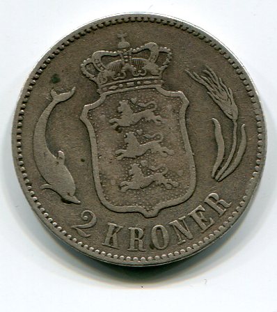 Дания. 2 кроны.1875
