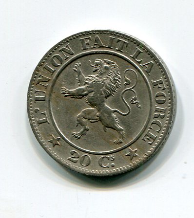 Бельгия. 20 сантимов 1861