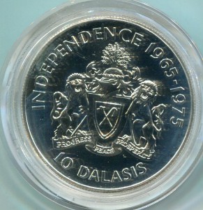 Гамбия.10 доласис.1975