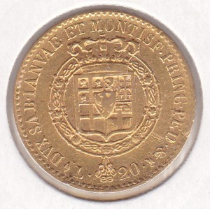 Сардиния 20 лир 1816 г.