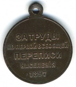 За труды по первой всеобщей переписи населения