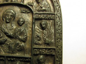 Икона Одигитрия с избр.Святыми и Деесусным чином 17 век.