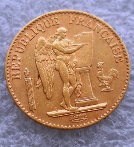 20 франков 1877 ангел золото