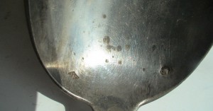 Столовая ложка, вилка. Серебро.