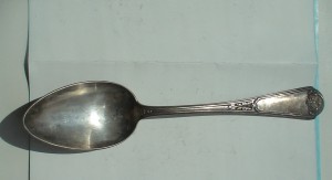 Столовая ложка, вилка. Серебро.