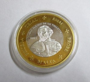 Мальта 1 Евро 2003 - пробный, в серебре