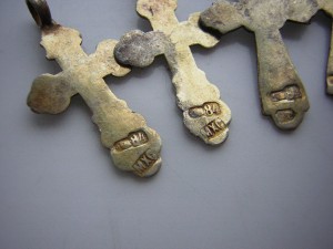 Нательные крестики из клада____эмаль, серебро(84пр.)