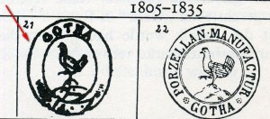 Чашка с блюдцем начала 19 века Gotha (Германия), ручная росп