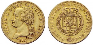 Сардиния 20 лир 1816 г.