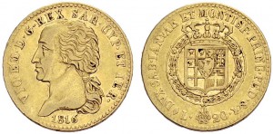 Сардиния 20 лир 1816 г.