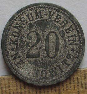 Жетон KONSUM –VEREIN NEWNOWITZ 20