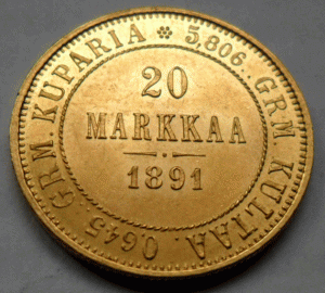 Финляндия 20 марок 1891 г.