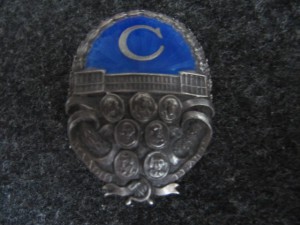 100 лет малому театру, 1924 год, серебро, с синей эмалью!