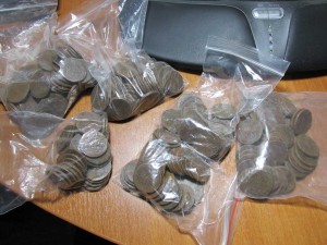 большой схрон копеек Елизаветы разные года