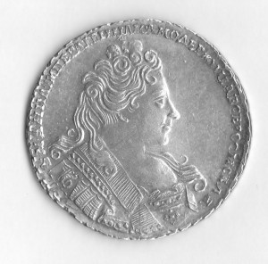 Рубль 1731 двойной удар.