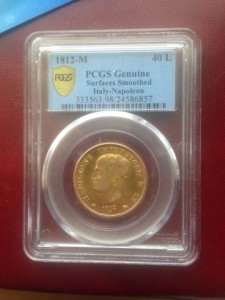 40 лир Италия Наполеон 1812 слаб PCGS