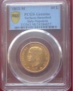 40 лир Италия Наполеон 1812 слаб PCGS