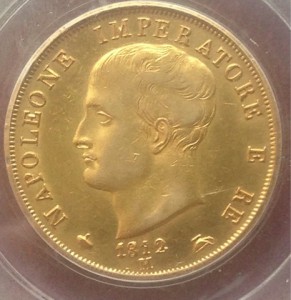 40 лир Италия Наполеон 1812 слаб PCGS