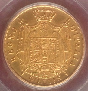 40 лир Италия Наполеон 1812 слаб PCGS