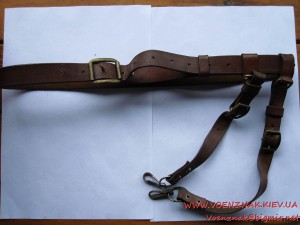 Ремень кожаный, лётный, с подвесами для кортика