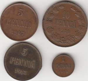 1,5,10 пенни - 4 штуки ( сохран!)