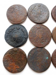 Пятаки Екатерины II - 12 штук одним лотом