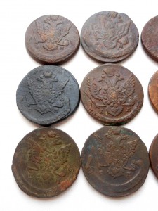 Пятаки Екатерины II - 12 штук одним лотом