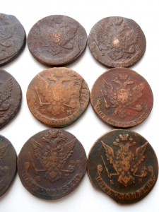 Пятаки Екатерины II - 12 штук одним лотом