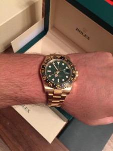 золотые Rolex GMT-Master II 40mm Yellow Gold 116718LN-Green