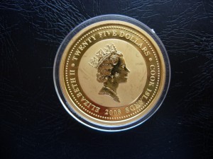 О-ва Кука 25$ Лебеди 2008 г. Au999 1/2oz Золото