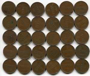 Русс-Фин .5 пенни. 30штук