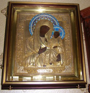 Икона Иверской Богоматери, серебро 84пр., эмаль.