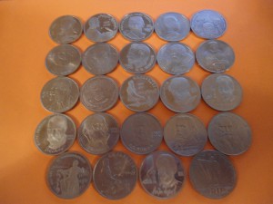 Юбилейные монеты 24 шт.