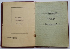 часть комплекта ГСС, танкист Костюк Иосиф Степанович