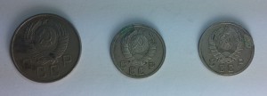 20 коп. 1957г., 10 коп. 1942г., 10 коп. 1943г..