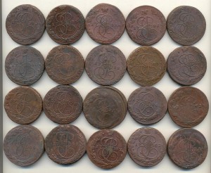 Пятаки Екатерины II 20 шт.