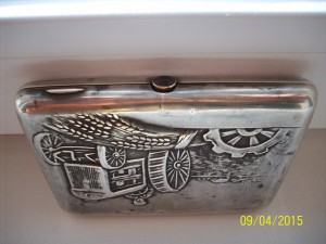 Серебряный Агитационный наградной портсигар.