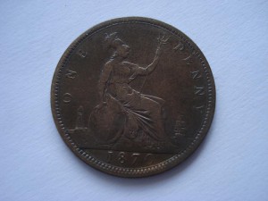 1 пенни 1870г.Британская империя