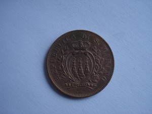 10 сентесими 1875г.Сан Марино