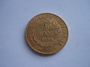 20 франков 1896г.Франция ангел