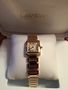 золотые Cartier Tank Francaise 18kt Yellow Gold