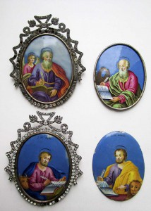 Евангелисты. дробницы. финифть. в камнях