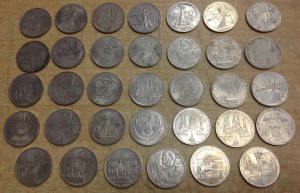 Юбилейные рубли 34 штуки