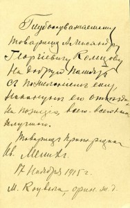 ПРАПОРЩИК ИВАН МЕЛИХ.НОЯБРЬ 1915 г.ФИНЛЯНДИЯ. ПОЛКОВОЙ ЗНАК.