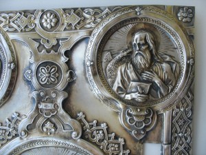 Оклад (накладка)  большой.Серебро84.Вес 496г
