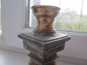 Старинный подсвечник.Бронза.Гранит.Медь.