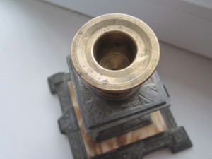 Старинный подсвечник.Бронза.Гранит.Медь.